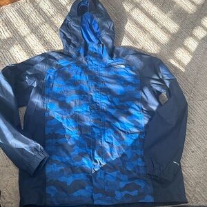 The North Face Blue Camo raincoat